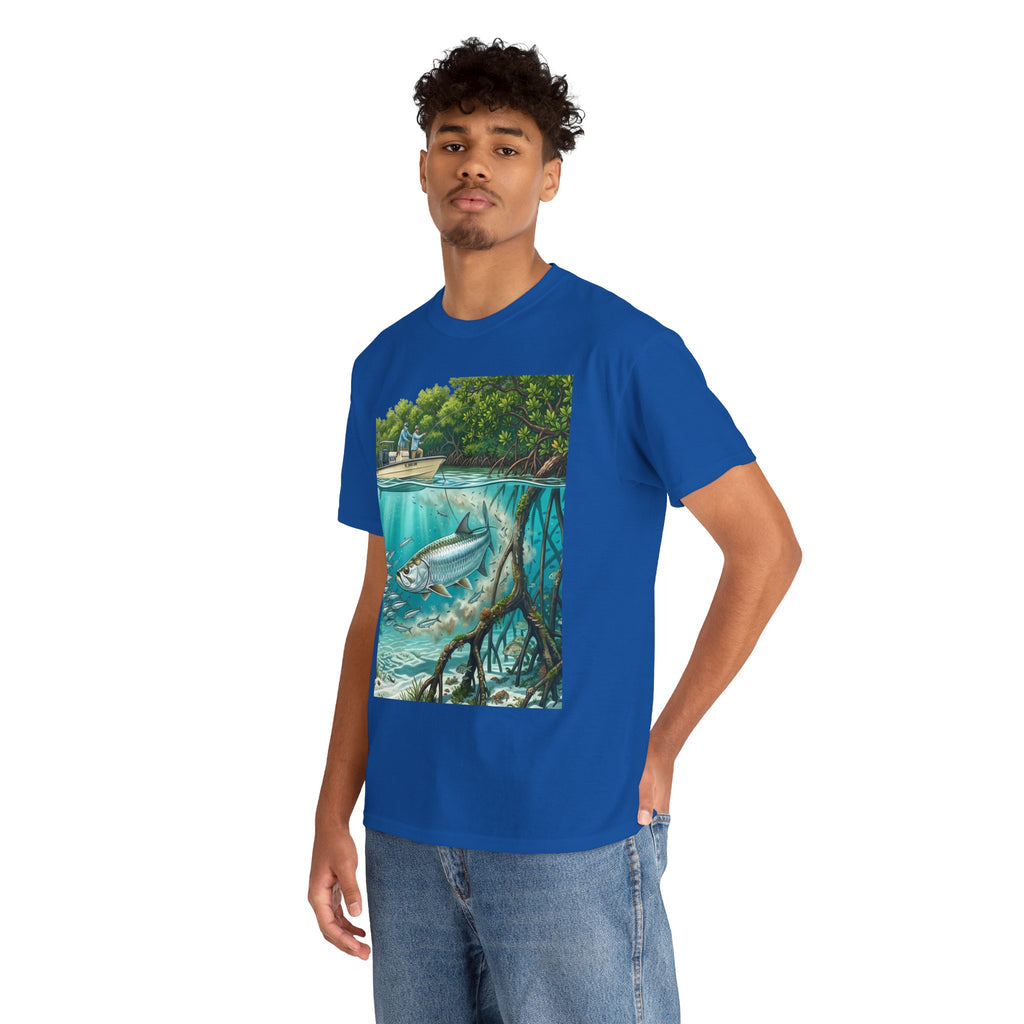 Fishing T-Shirt — "Back-Bay Rebel" Mangrove Born Graphic Tee