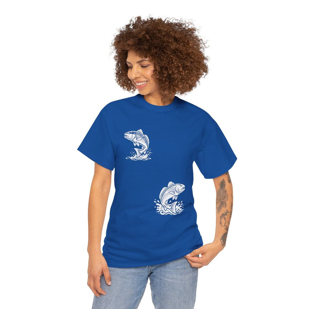 Go Track a Redfish Tee — Fishing Graphic T-Shirt with 'The Apps Are Tracking You' Slogan
