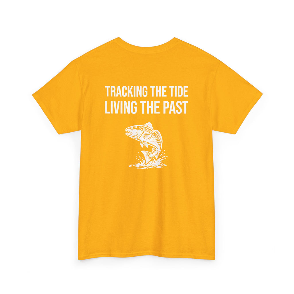 Fishing Tee — "Tracking the Tide, Living the Past" Graphic Shirt