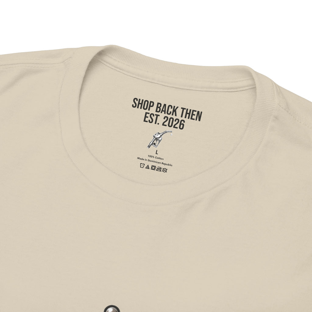 Vintage Gas Pump Tee — 'Gasoline' Retro Petrol Station T-Shirt