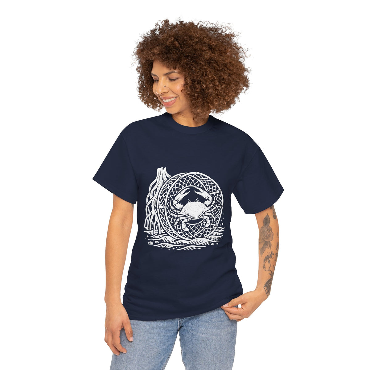Crab Crew Graphic Tee — "Hauling Rebels Blue Crab Crew" Cotton T-Shirt
