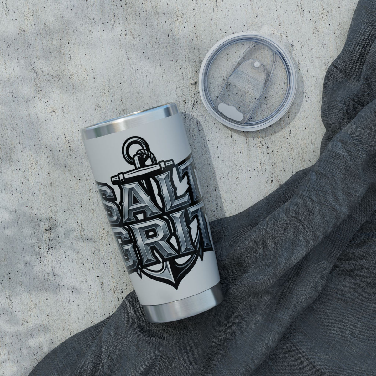Tumbler — 'Salt & Grit' Nautical 20oz Stainless Travel Tumbler