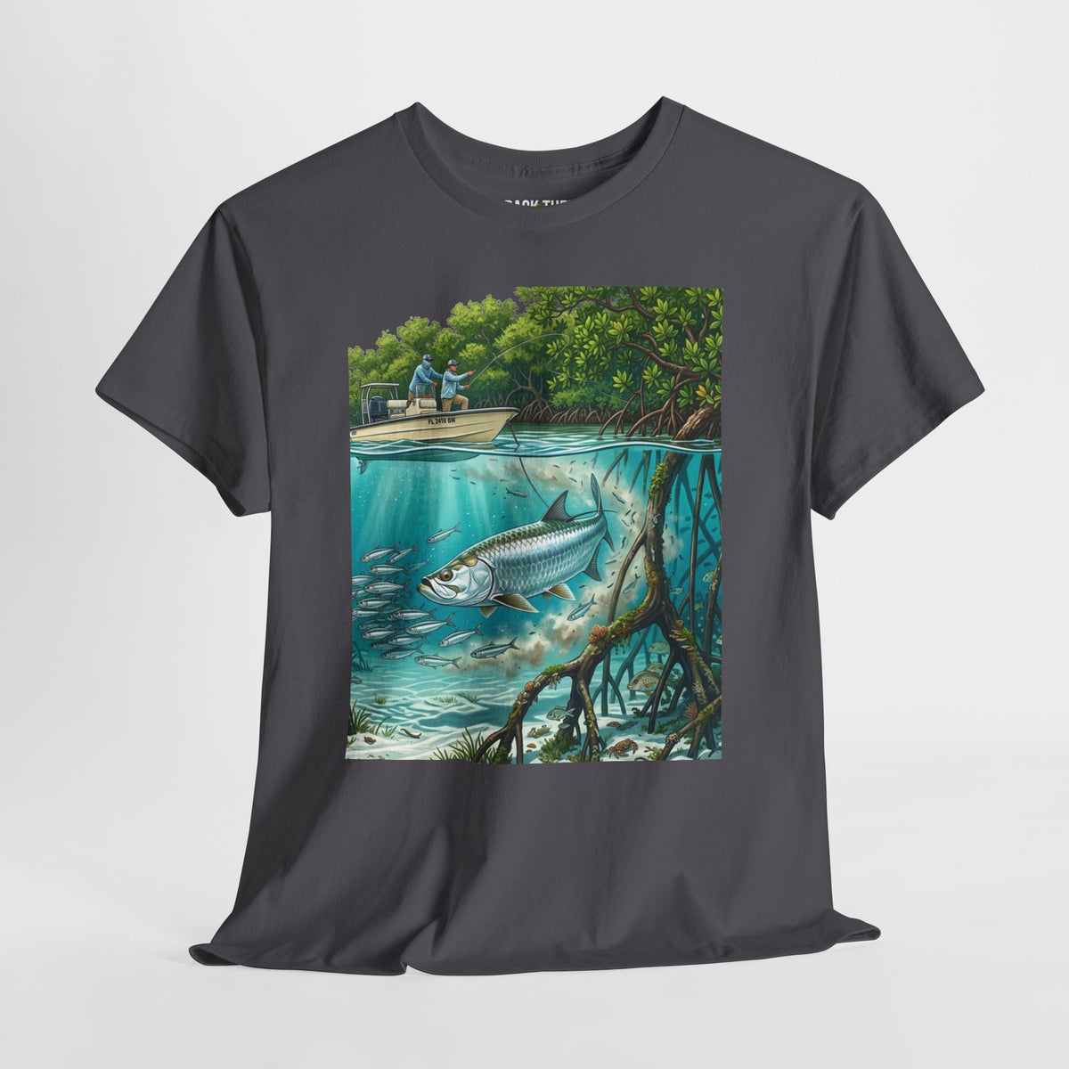 Fishing T-Shirt — "Back-Bay Rebel" Mangrove Born Graphic Tee