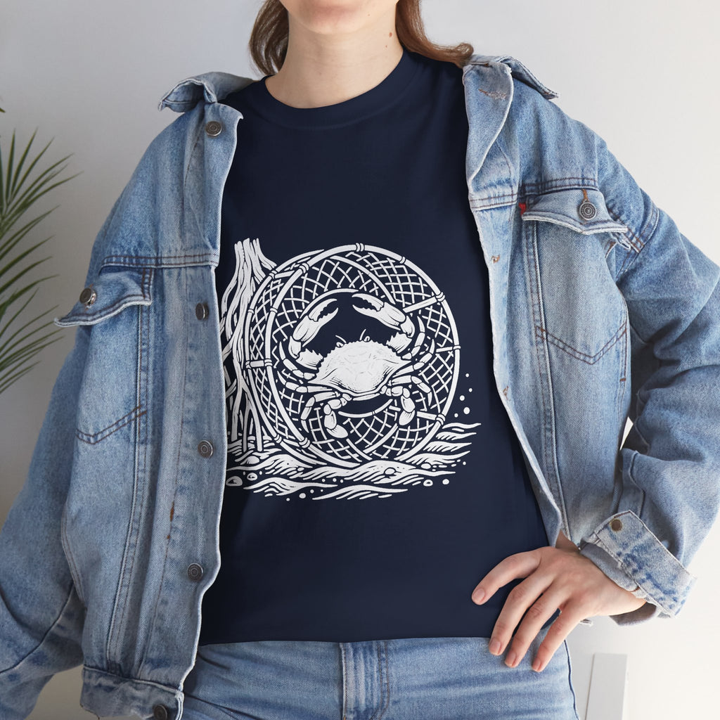 Crab Crew Graphic Tee — "Hauling Rebels Blue Crab Crew" Cotton T-Shirt