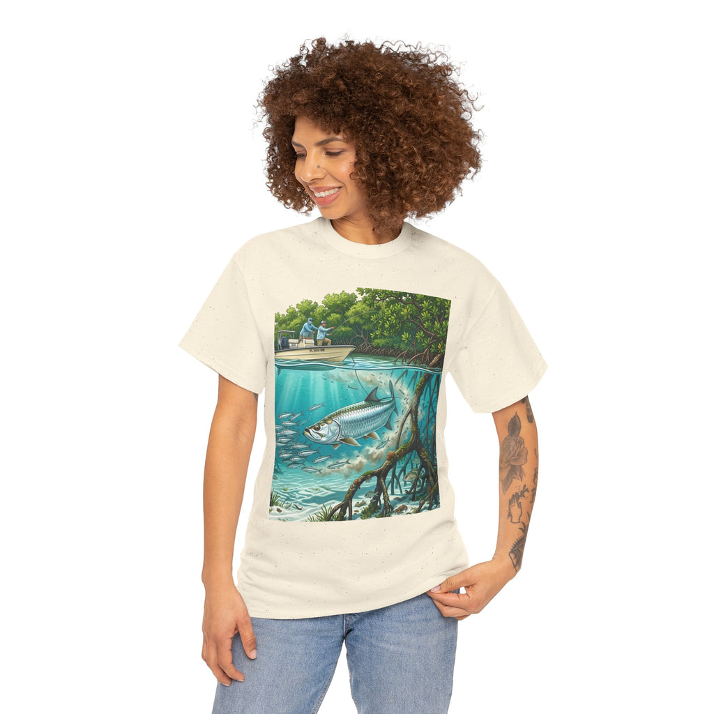 Fishing T-Shirt — "Back-Bay Rebel" Mangrove Born Graphic Tee
