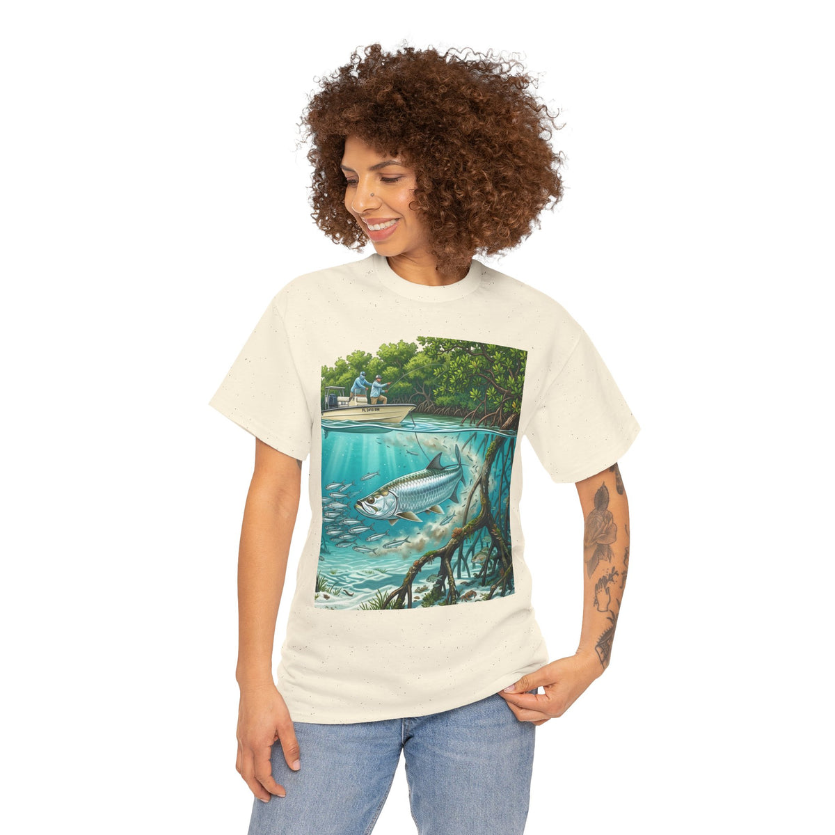 Fishing T-Shirt — "Back-Bay Rebel" Mangrove Born Graphic Tee