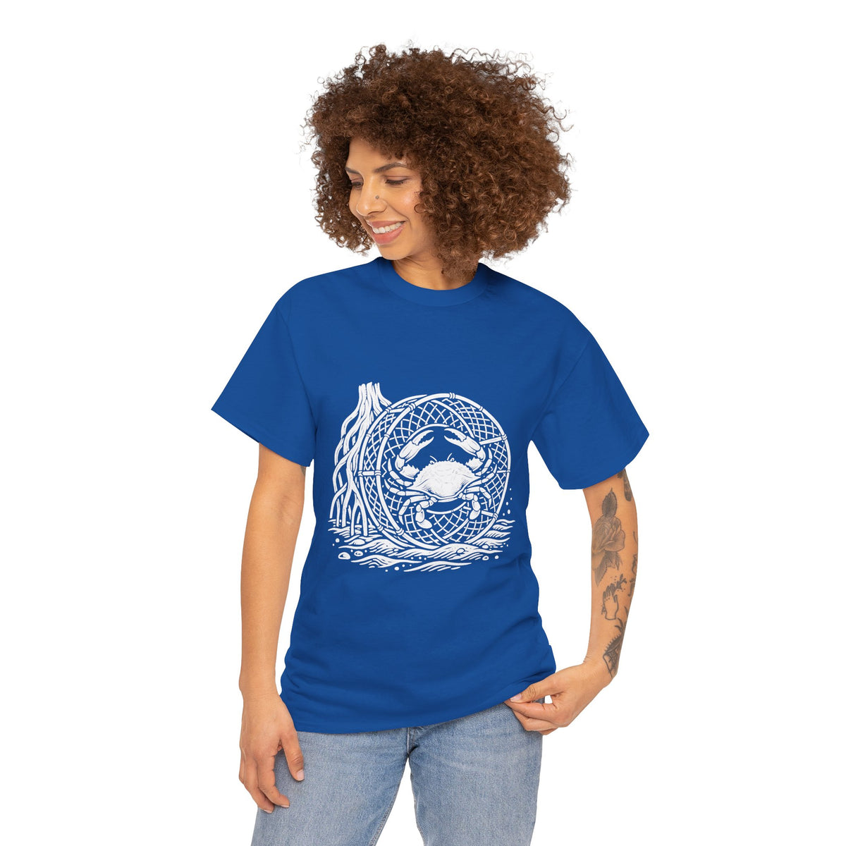 Crab Crew Graphic Tee — "Hauling Rebels Blue Crab Crew" Cotton T-Shirt