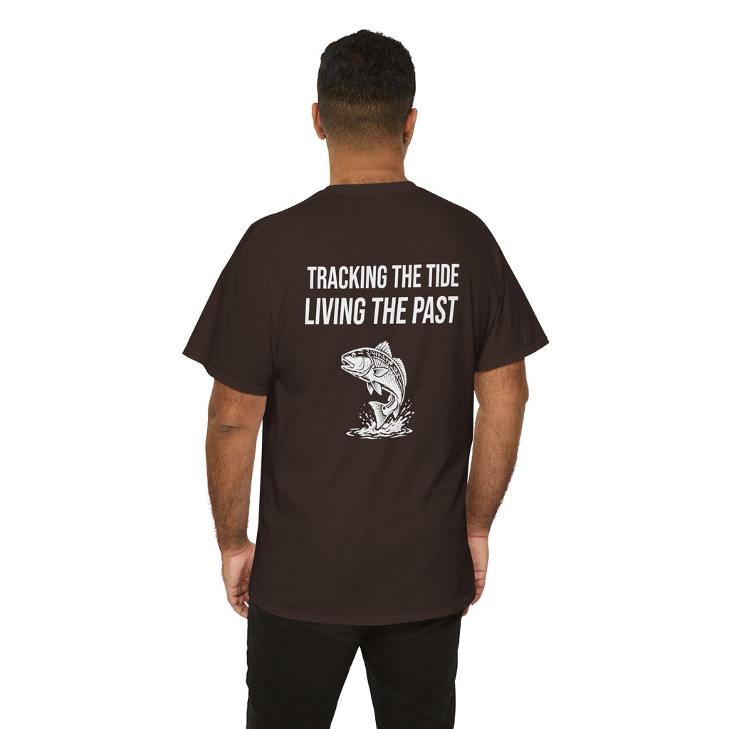 Fishing Tee — "Tracking the Tide, Living the Past" Graphic Shirt