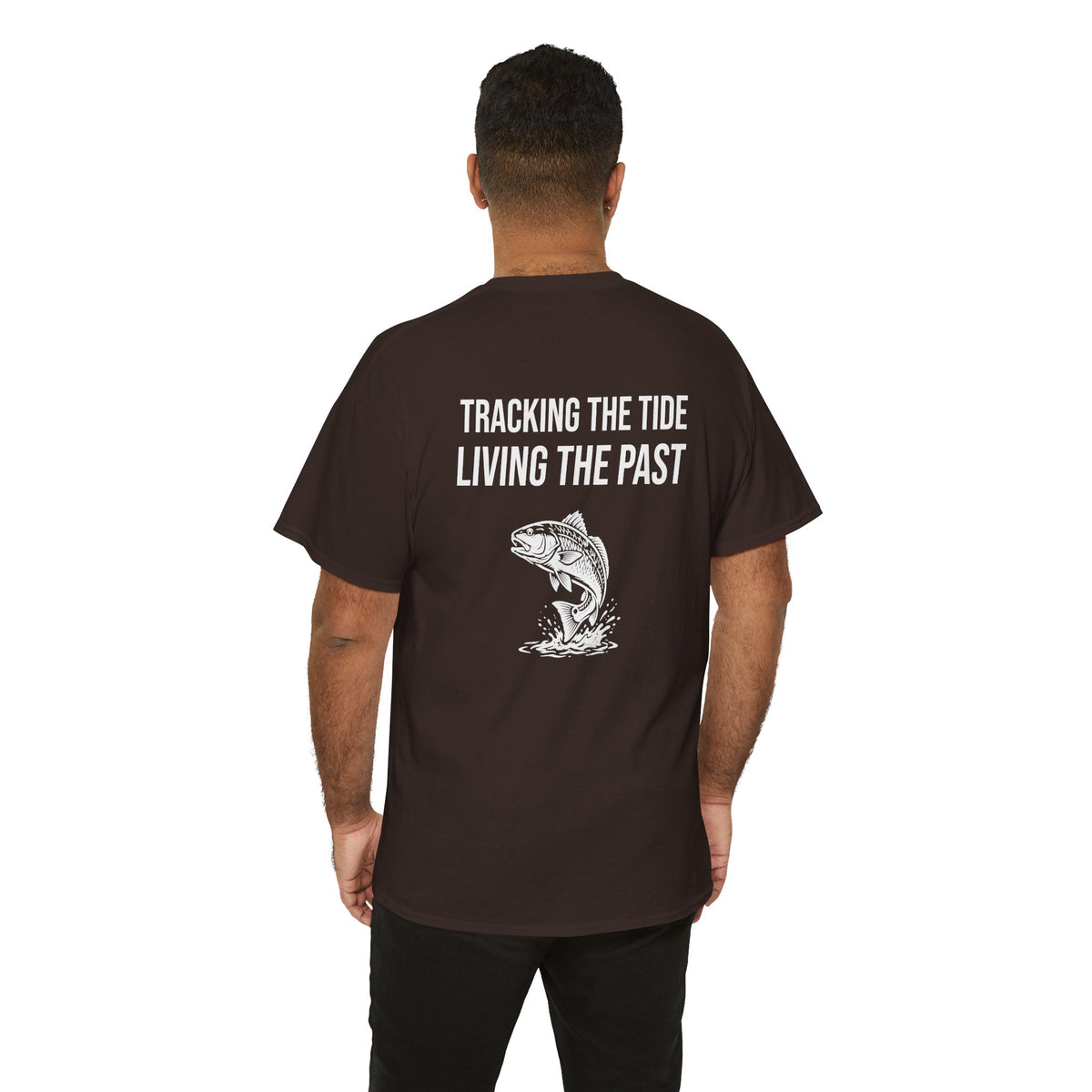 Fishing Tee — "Tracking the Tide, Living the Past" Graphic Shirt