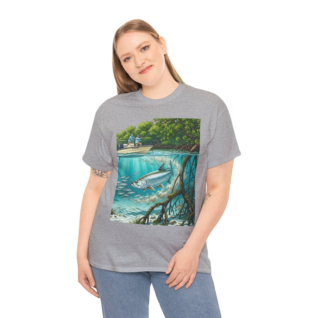 Fishing T-Shirt — "Back-Bay Rebel" Mangrove Born Graphic Tee