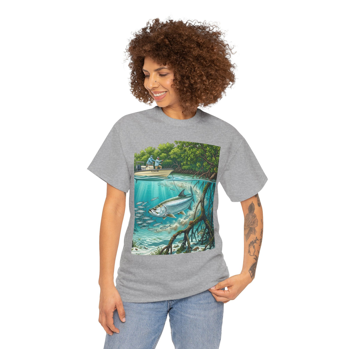 Fishing T-Shirt — "Back-Bay Rebel" Mangrove Born Graphic Tee