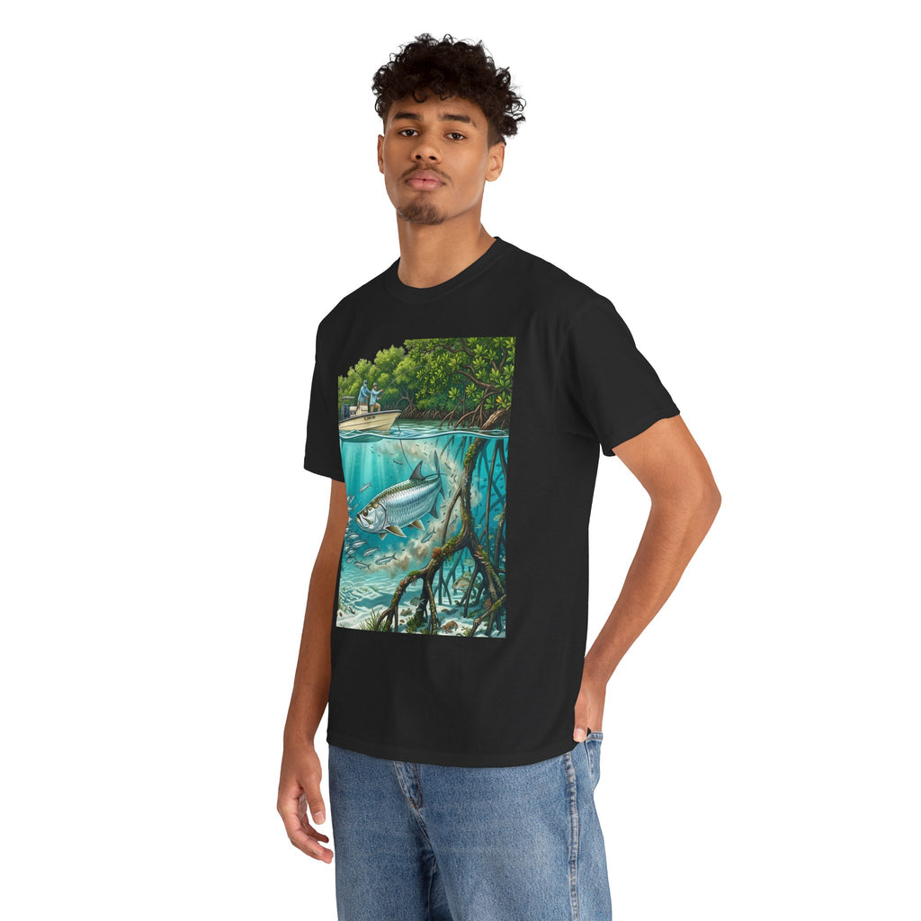 Fishing T-Shirt — "Back-Bay Rebel" Mangrove Born Graphic Tee