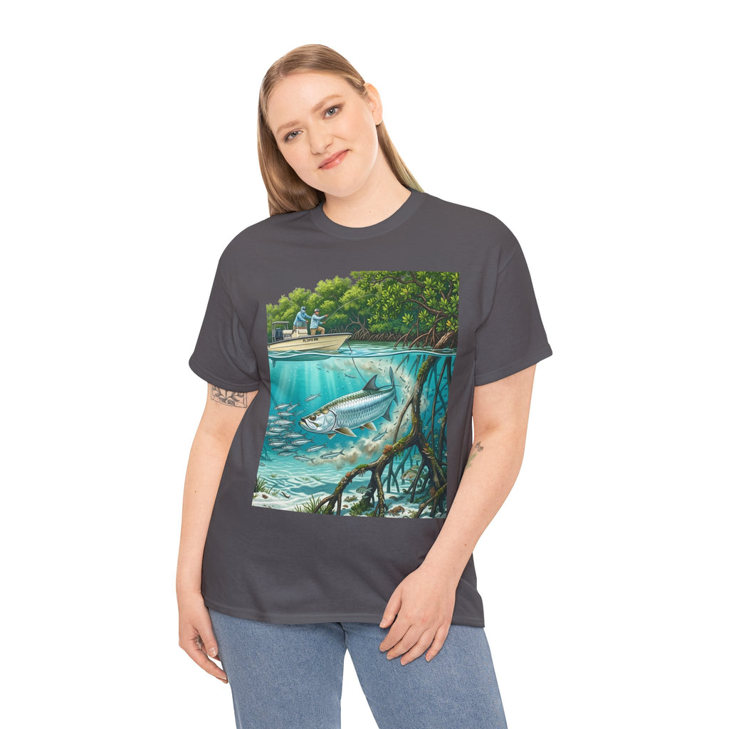 Fishing T-Shirt — "Back-Bay Rebel" Mangrove Born Graphic Tee