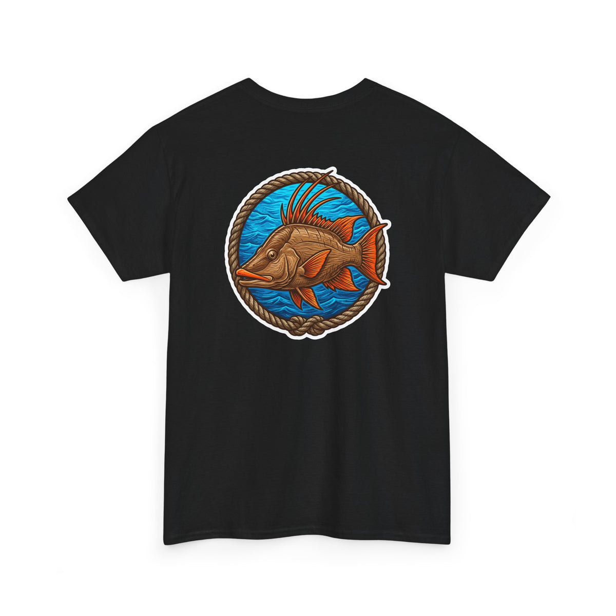 Hogfish Fishing Tee — Rustic Redfish Emblem Tee
