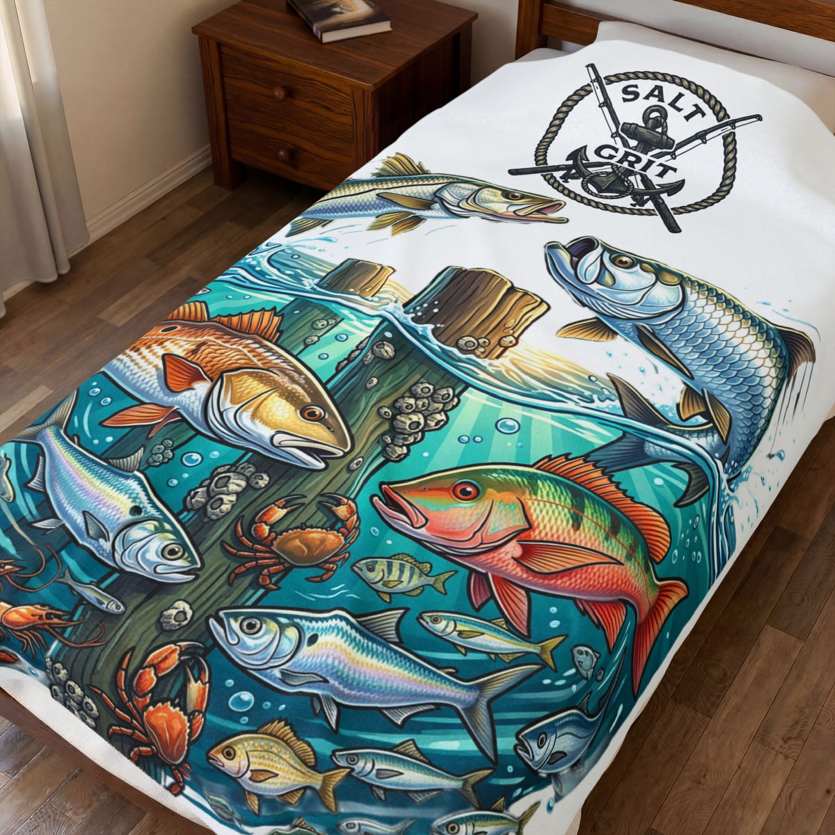 Salt & Grit Fishing Blanket – Coastal Fish Throw