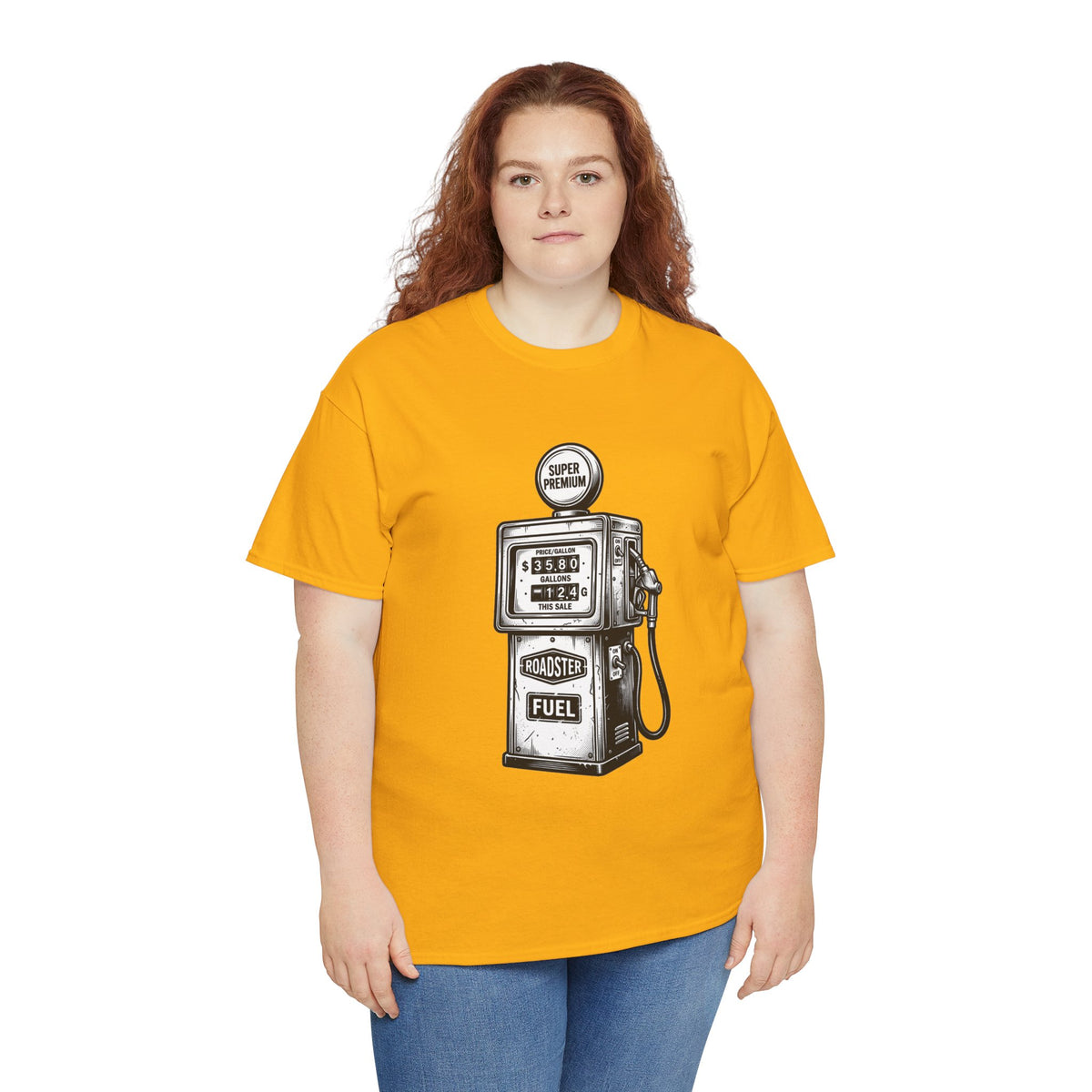 Vintage Gas Pump T-Shirt — “1975 Vintage Series: 36 9/10 A Gallon” Retro Fuel Tee