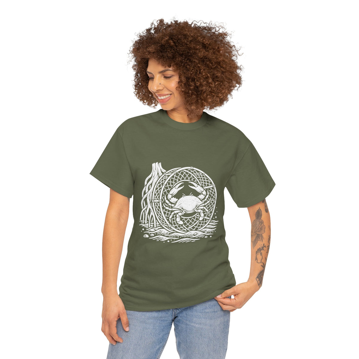 Crab Crew Graphic Tee — "Hauling Rebels Blue Crab Crew" Cotton T-Shirt