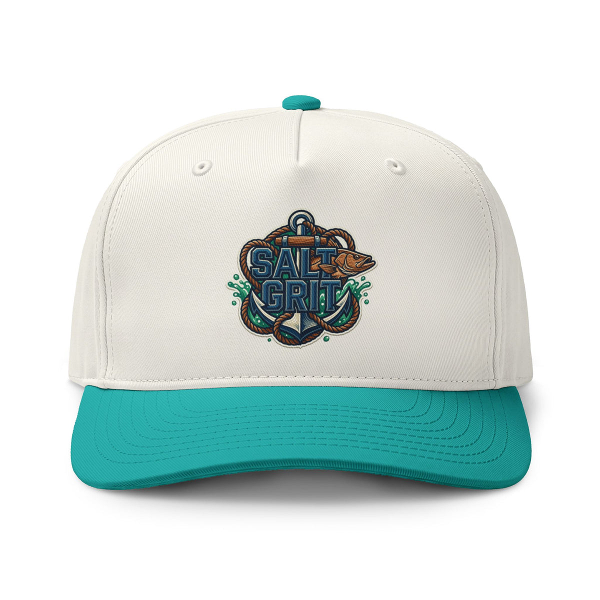 Salt & Grit Two-Tone Cap — Nautical Anchor Embroidered Trucker Hat
