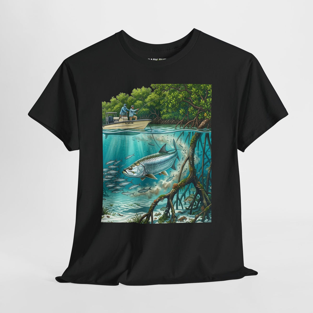 Fishing T-Shirt — "Back-Bay Rebel" Mangrove Born Graphic Tee