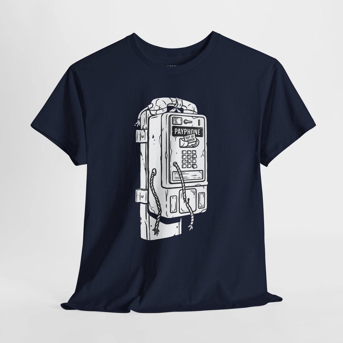 Retro Payphone T‑Shirt — "Back in the Day We Were Free Not Tracked" Vintage Camera Tee