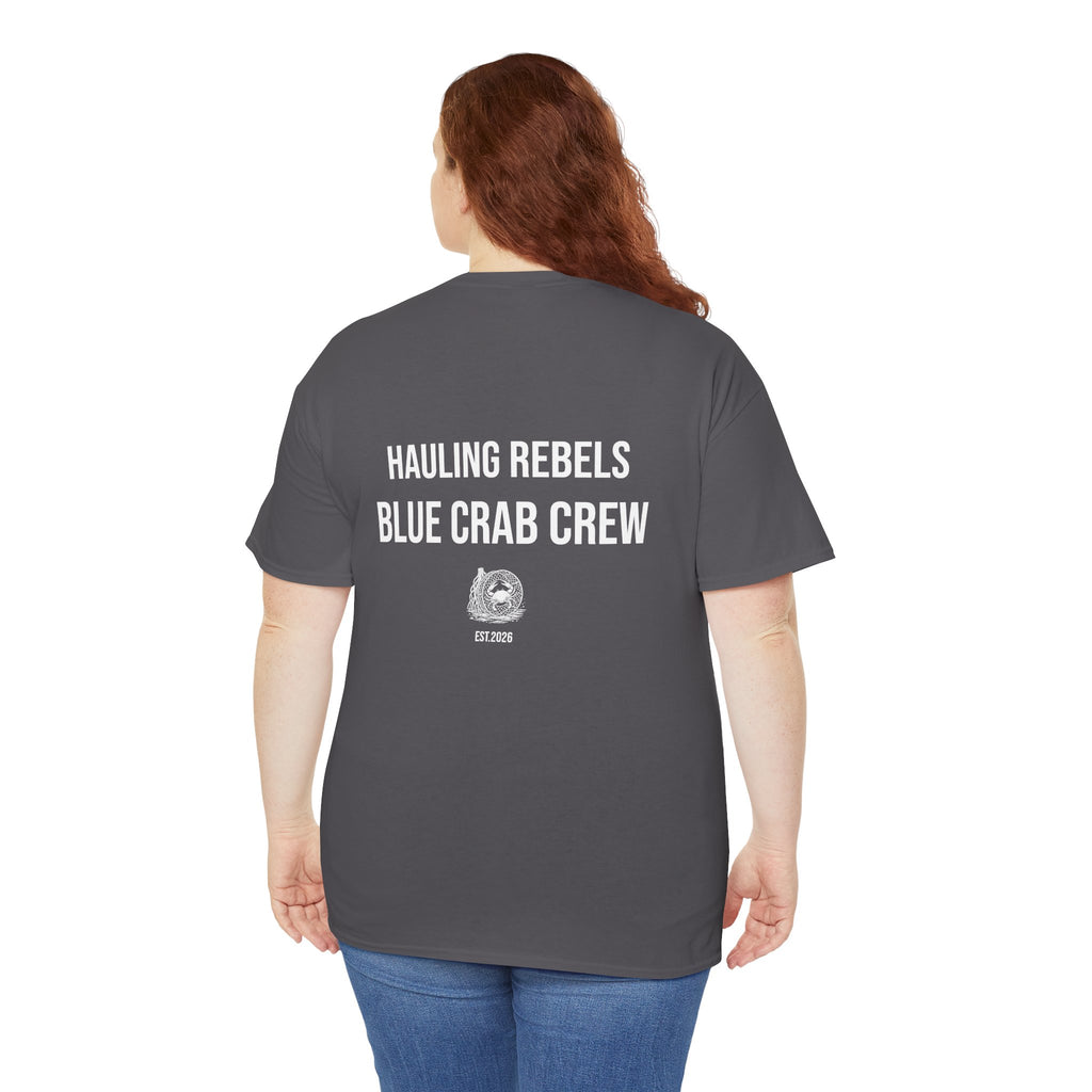 Crab Crew Graphic Tee — "Hauling Rebels Blue Crab Crew" Cotton T-Shirt