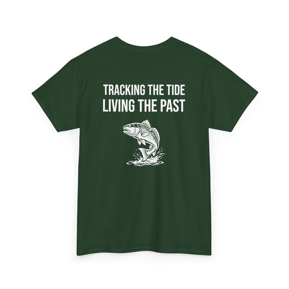 Fishing Tee — "Tracking the Tide, Living the Past" Graphic Shirt