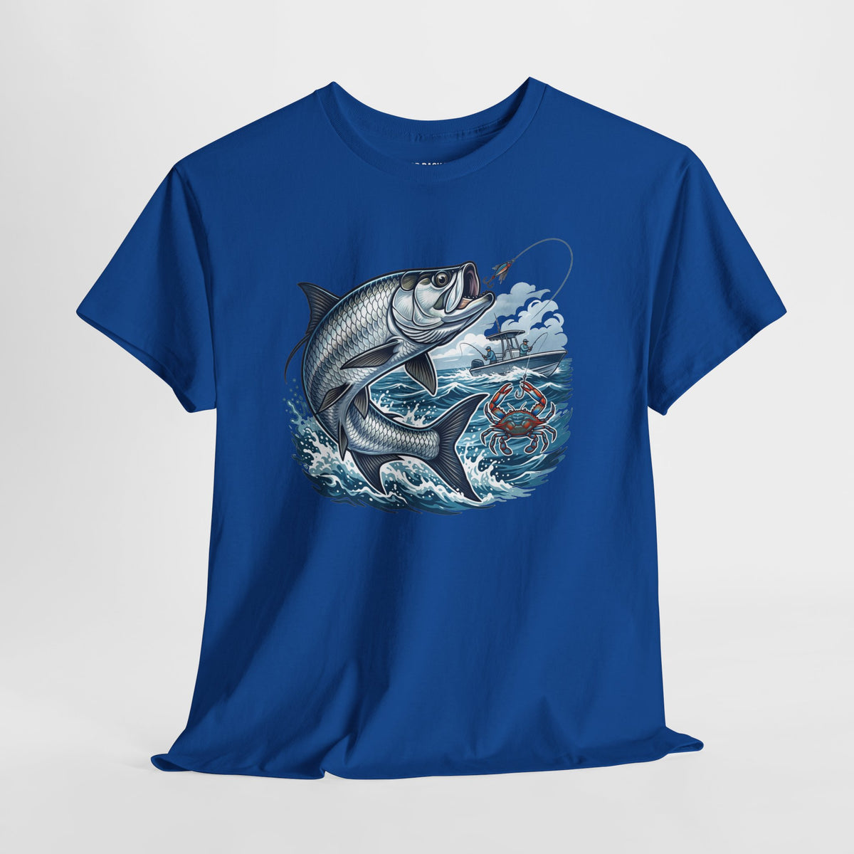 Fishing T-Shirt — Saltwater Tarpon Design with “Chasing Tails Since Sunup”