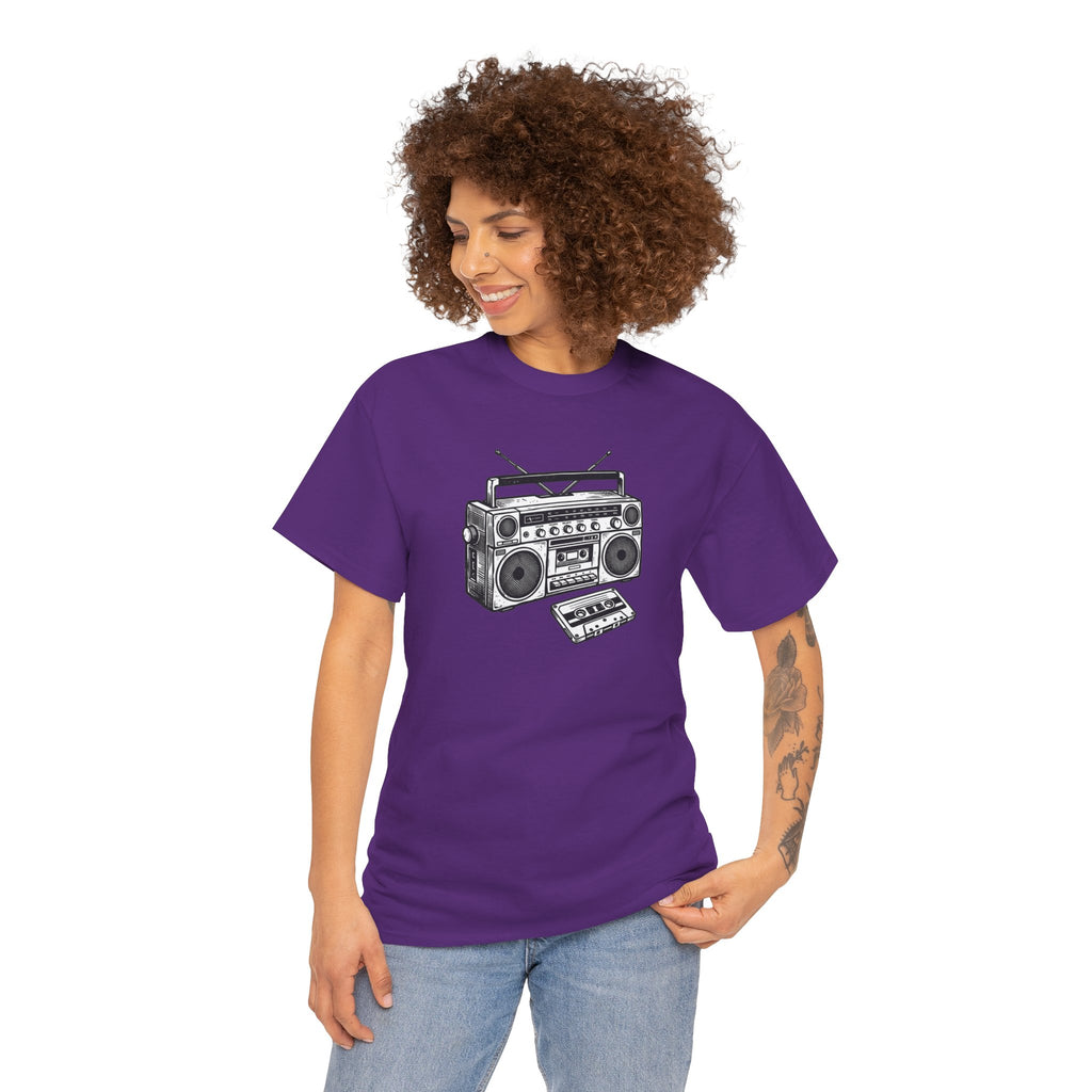 Vintage Boombox T-Shirt – Retro Cassette Player Graphic Tee