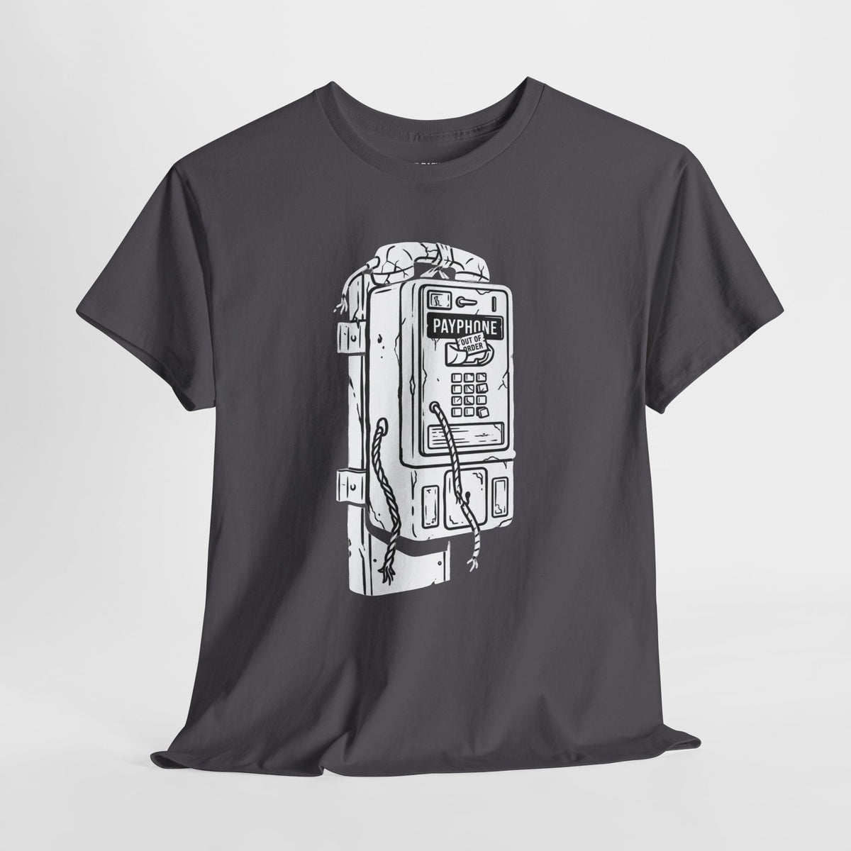 Retro Payphone T‑Shirt — "Back in the Day We Were Free Not Tracked" Vintage Camera Tee
