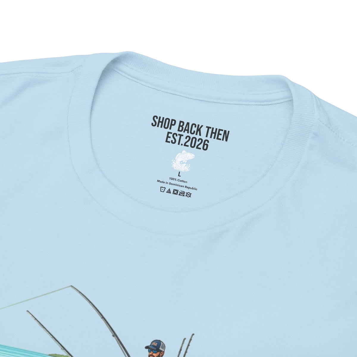Fishing Boat Scene T‑Shirt — Vintage Underwater Trout Illustration