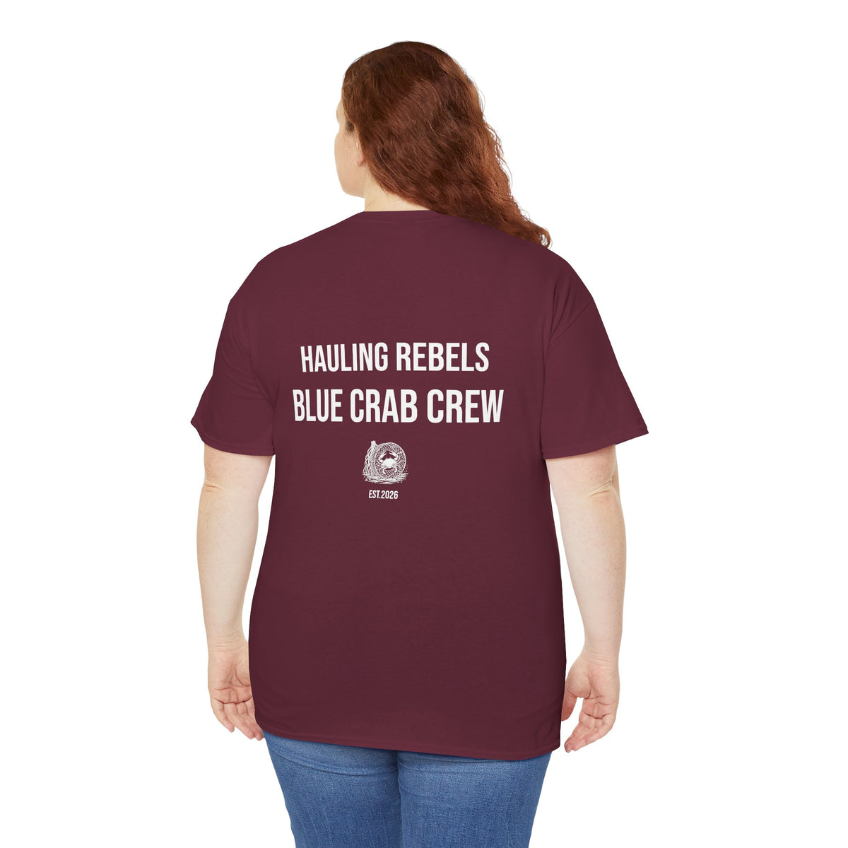 Crab Crew Graphic Tee — "Hauling Rebels Blue Crab Crew" Cotton T-Shirt