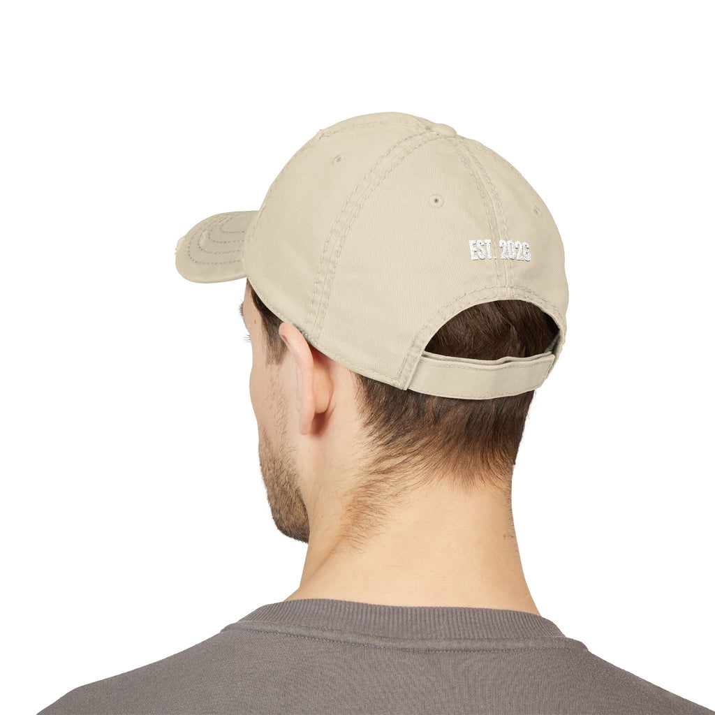 Distressed Dad Hat — "Fueling the System, Draining the Pockets" Embroidered Cap (Est. 2026)
