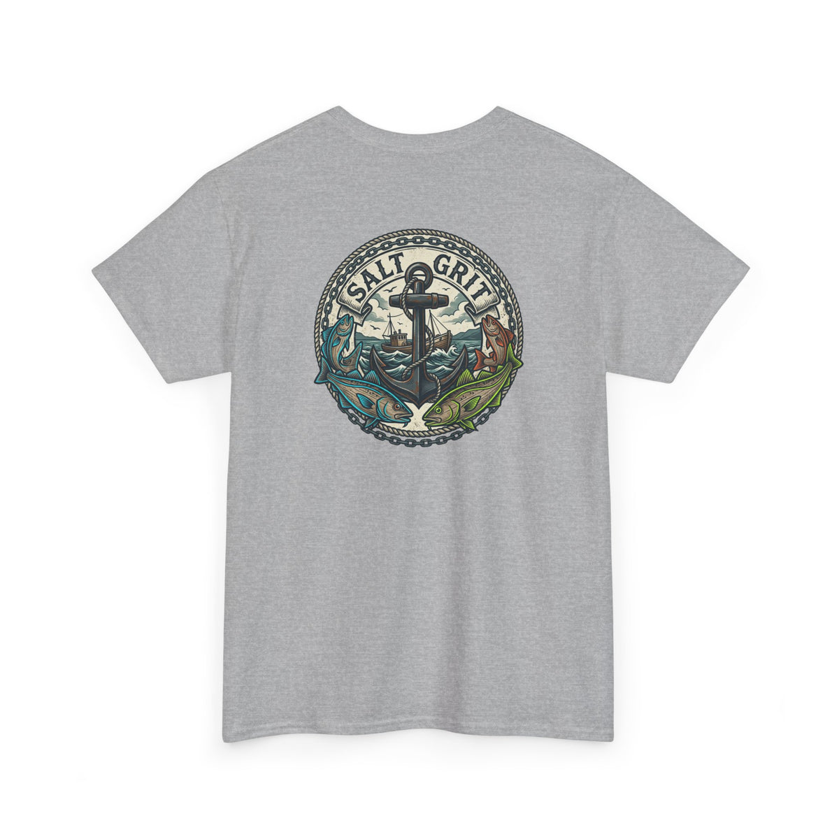 Salt Grit Anchor Tee — Nautical Fishing Crew T-Shirt