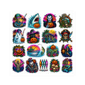 Halloween Surf Sticker Sheet — Vinyl Kiss-Cut Halloween Surf & Tropical Pumpkin Decals