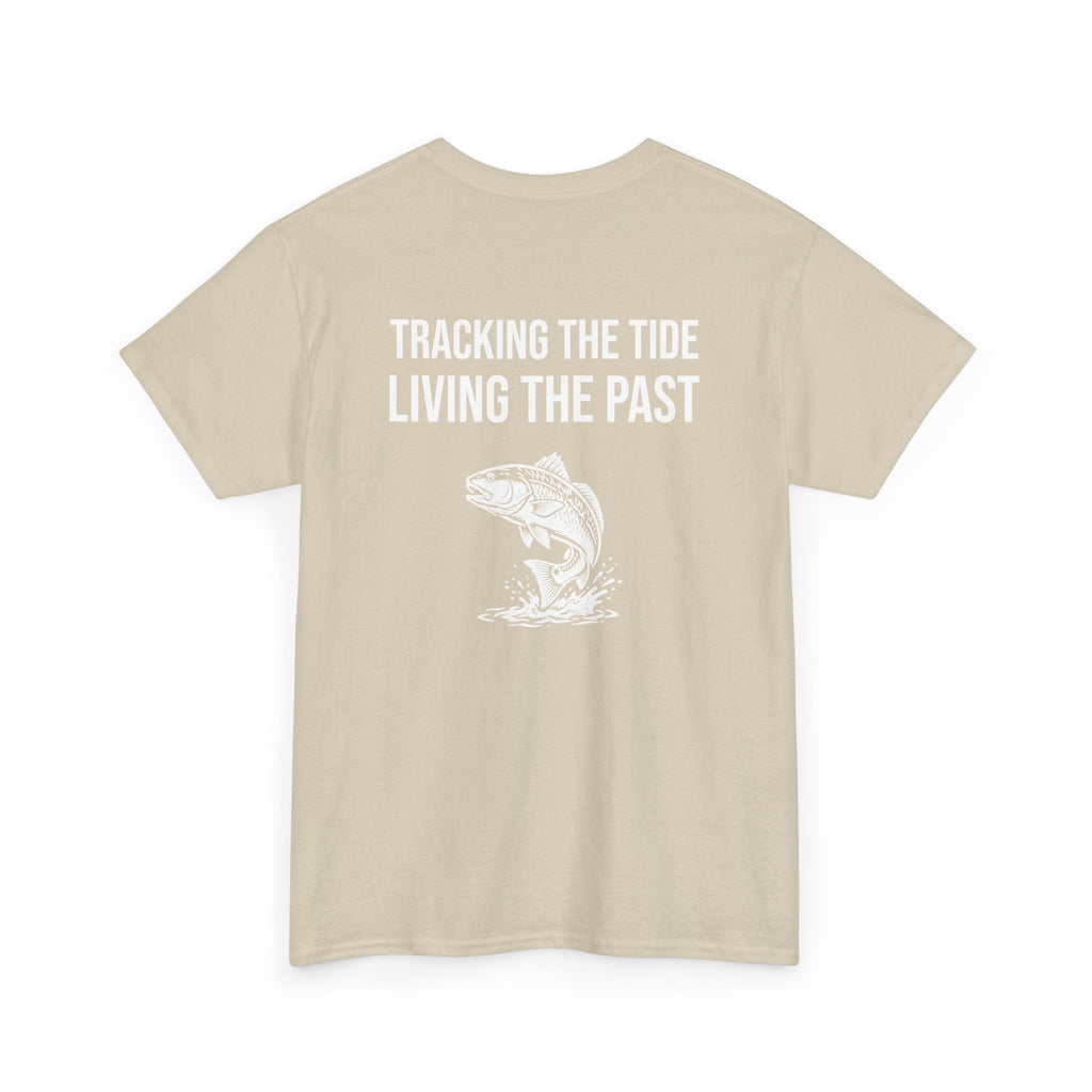 Fishing Tee — "Tracking the Tide, Living the Past" Graphic Shirt