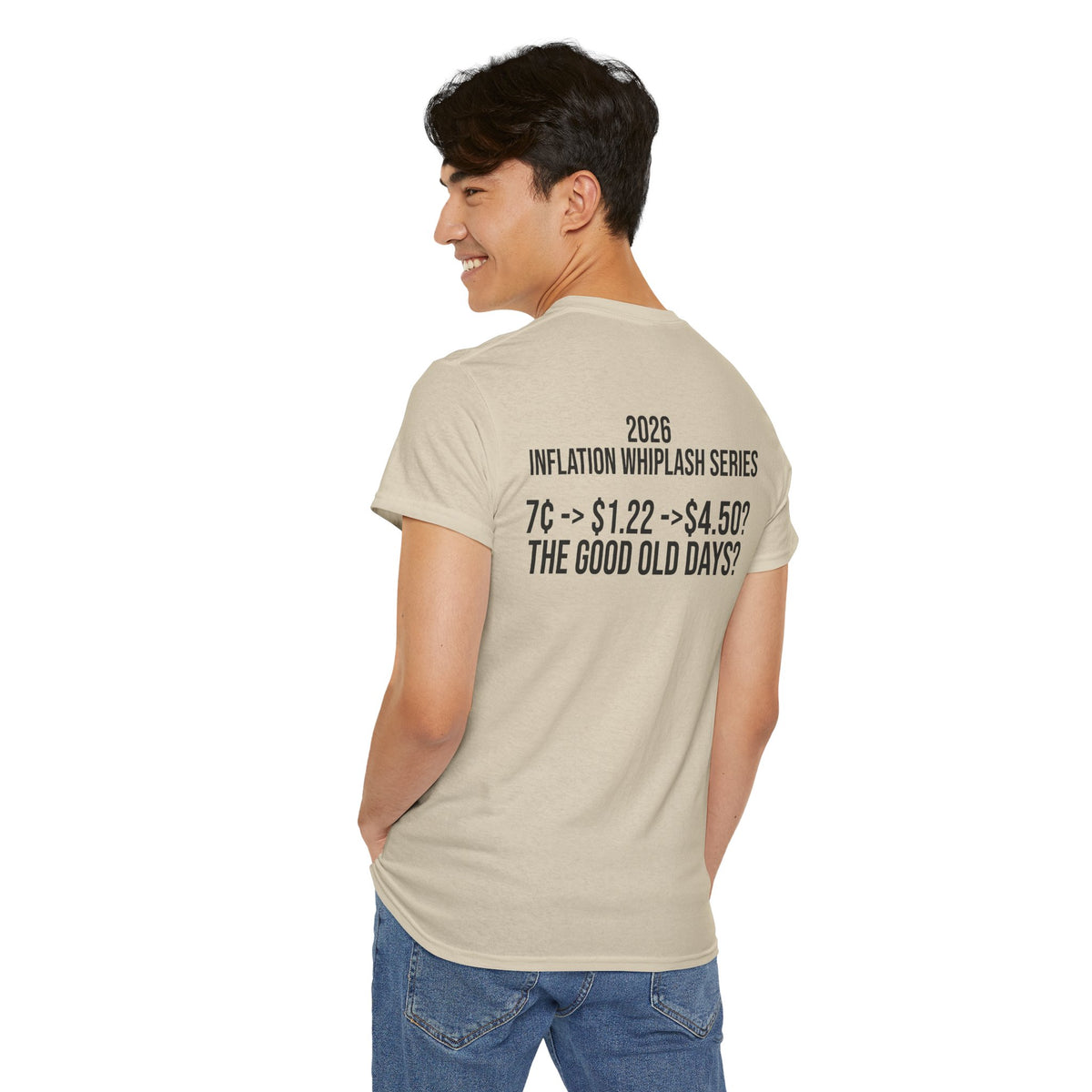 Gas Pump Tee — Retro Fuel Graphic Shirt with “2026 Inflation Whiplash Series” Back Text