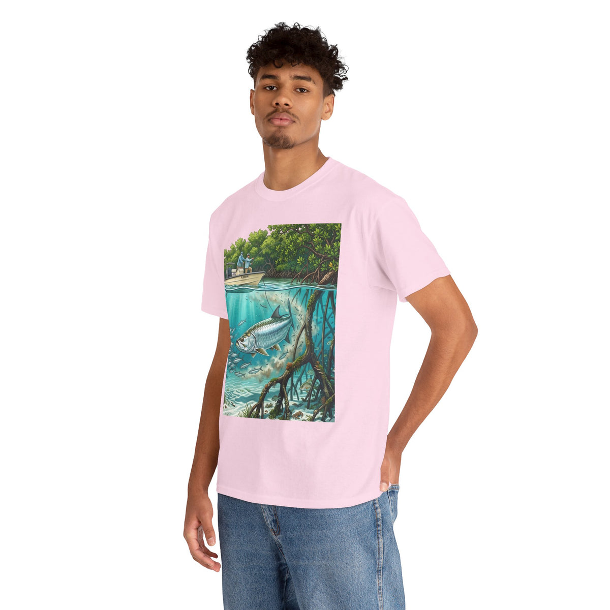Fishing T-Shirt — "Back-Bay Rebel" Mangrove Born Graphic Tee