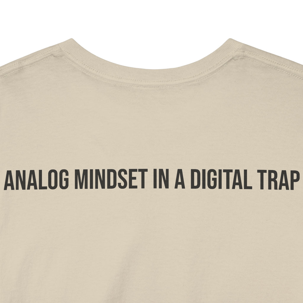 Retro Beeper Tee — “ANALOG MINDSET IN A DIGITAL TRAP” Vintage Pager Graphic Shirt