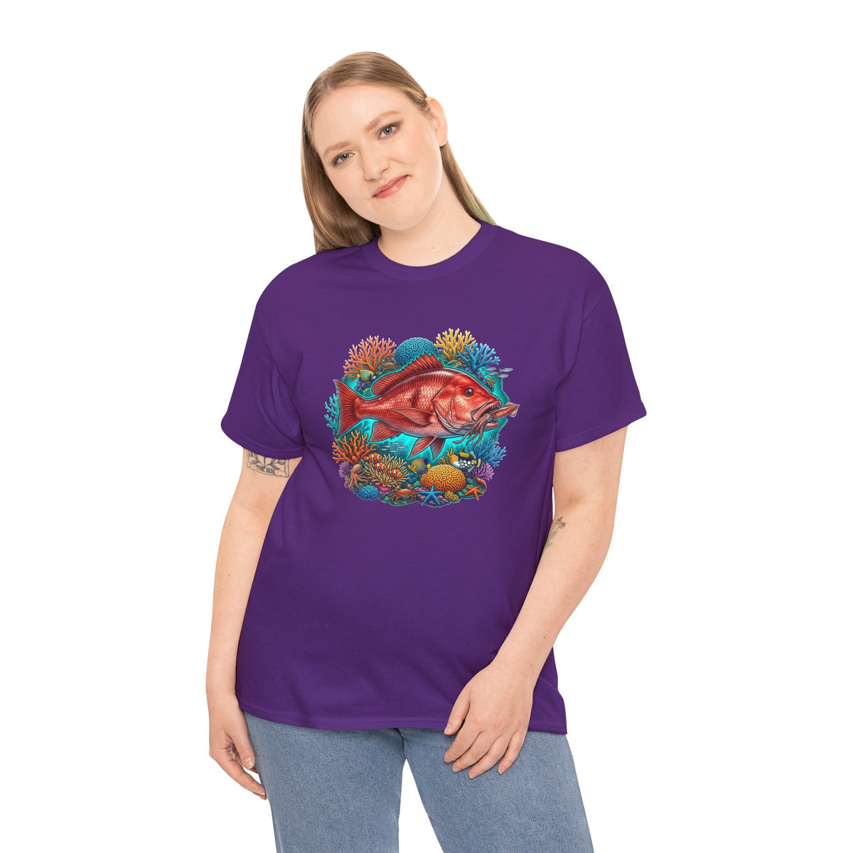 Red Grouper Reef T-Shirt — Tropical Fish Ocean Graphic Tee