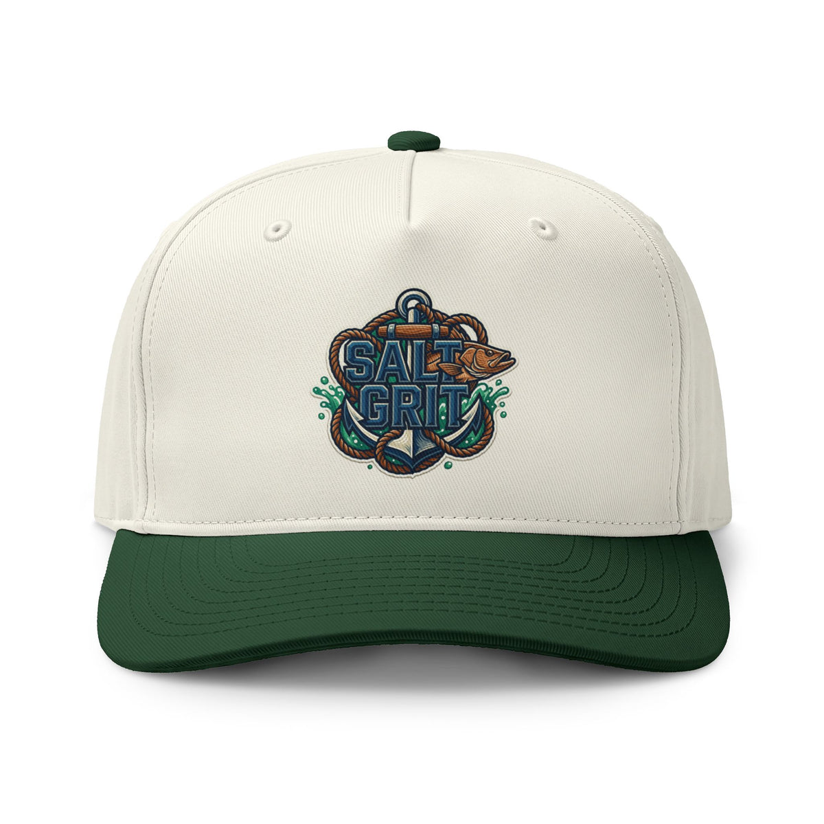 Salt & Grit Two-Tone Cap — Nautical Anchor Embroidered Trucker Hat