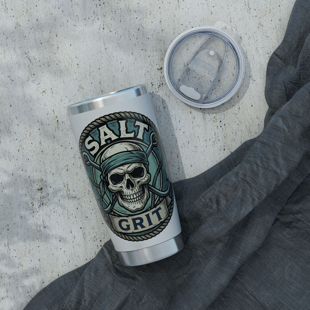 Tumbler — 'Salt Grit' Skull Nautical 20oz Insulated Travel Cup