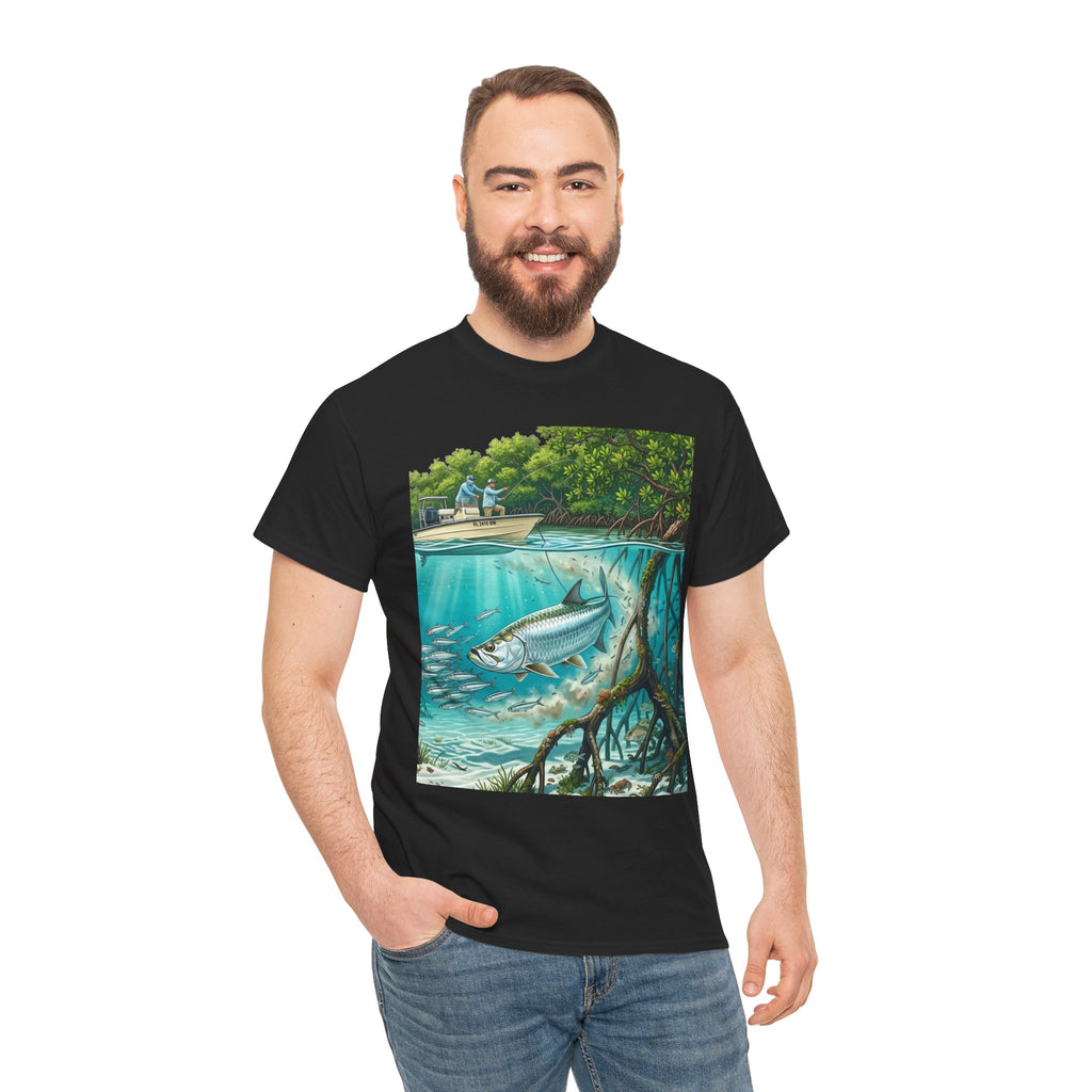 Fishing T-Shirt — "Back-Bay Rebel" Mangrove Born Graphic Tee