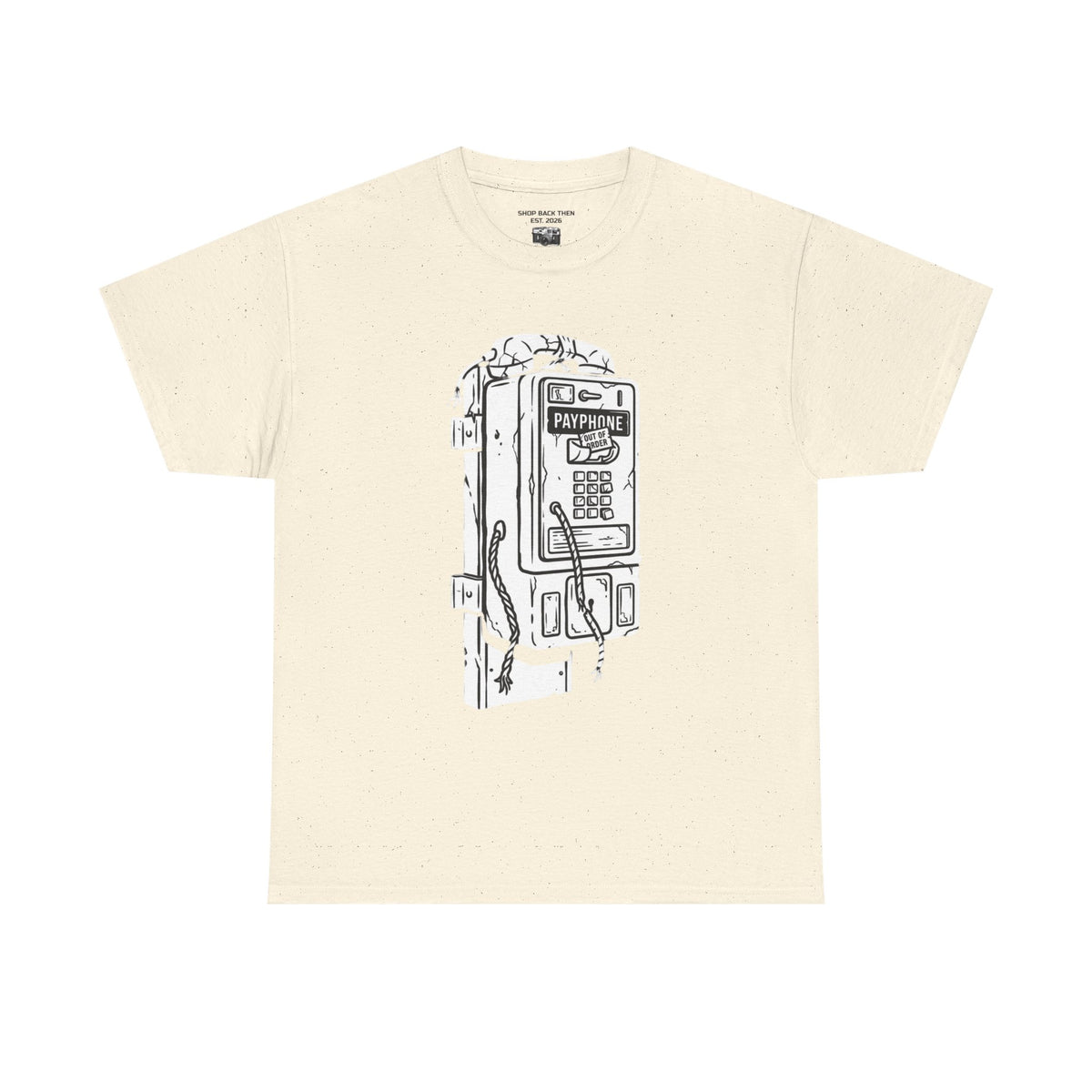 Retro Payphone T‑Shirt — "Back in the Day We Were Free Not Tracked" Vintage Camera Tee