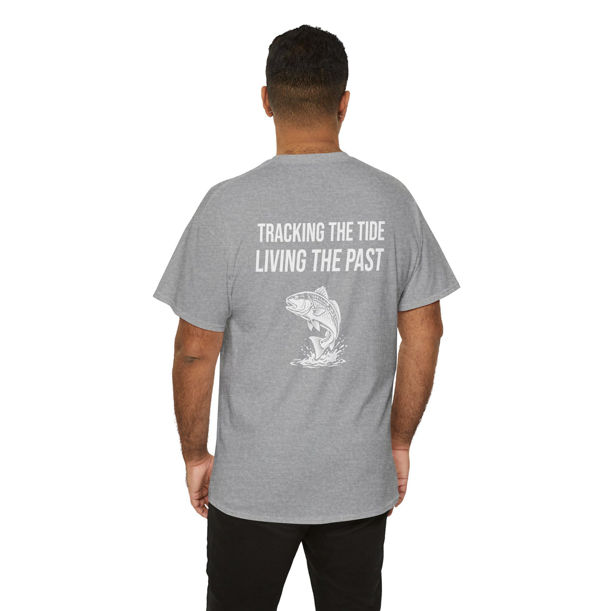 Fishing Tee — "Tracking the Tide, Living the Past" Graphic Shirt