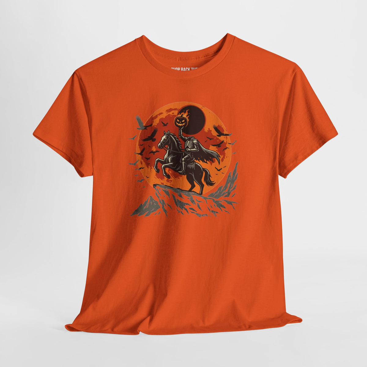 Halloween Headless Horseman T-Shirt — Jack-O'-Lantern Rider Graphic Tee