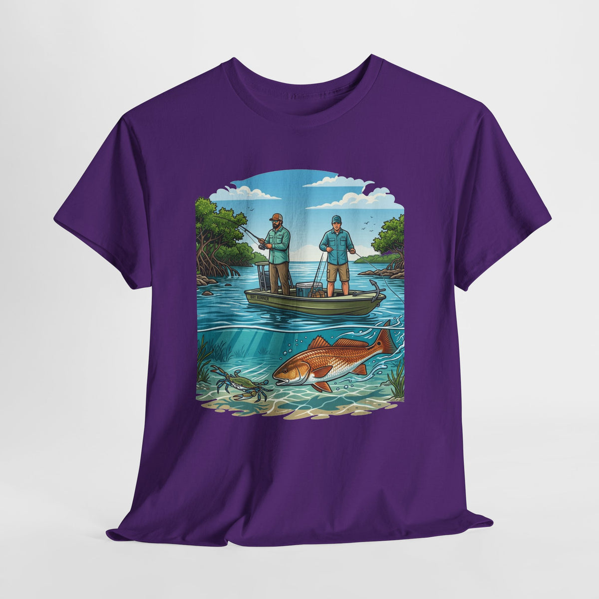 Fishing Tee — "Tracking the Tide, Living the Past" Graphic Shirt