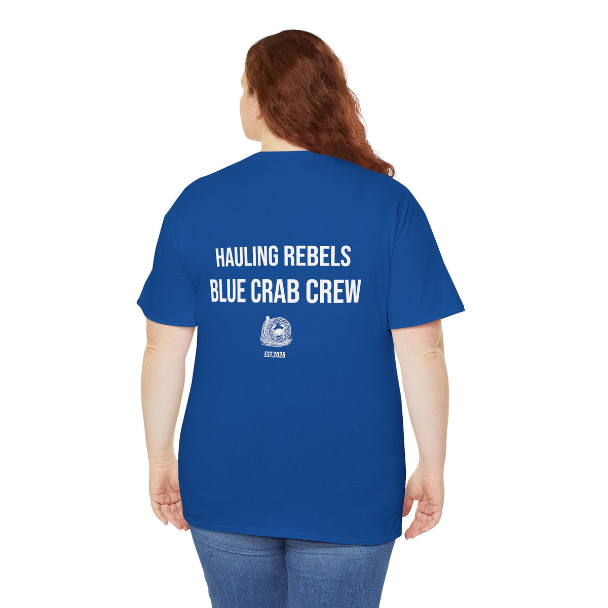 Crab Crew Graphic Tee — "Hauling Rebels Blue Crab Crew" Cotton T-Shirt