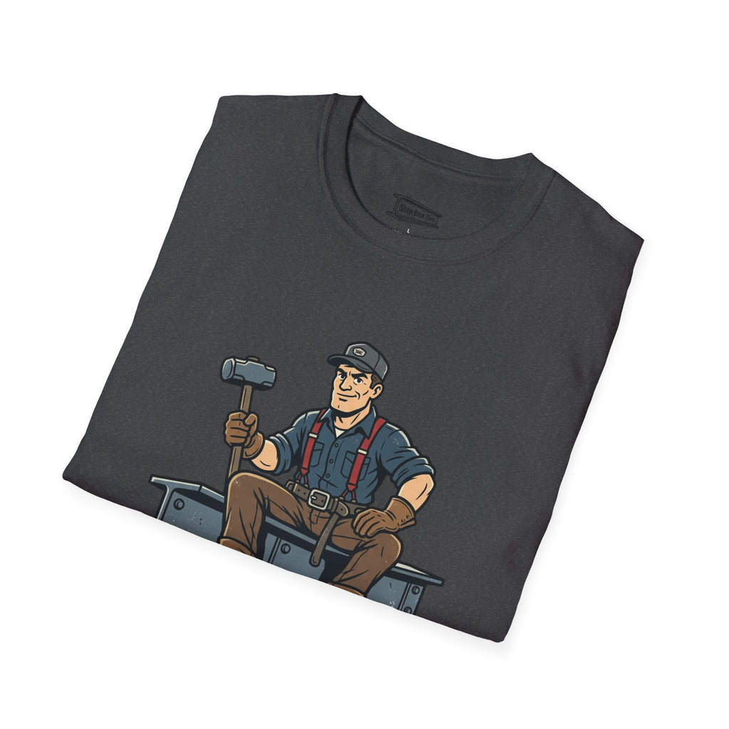 Builder Tee – "Didn't Need An App" Vintage Tradesman Graphic