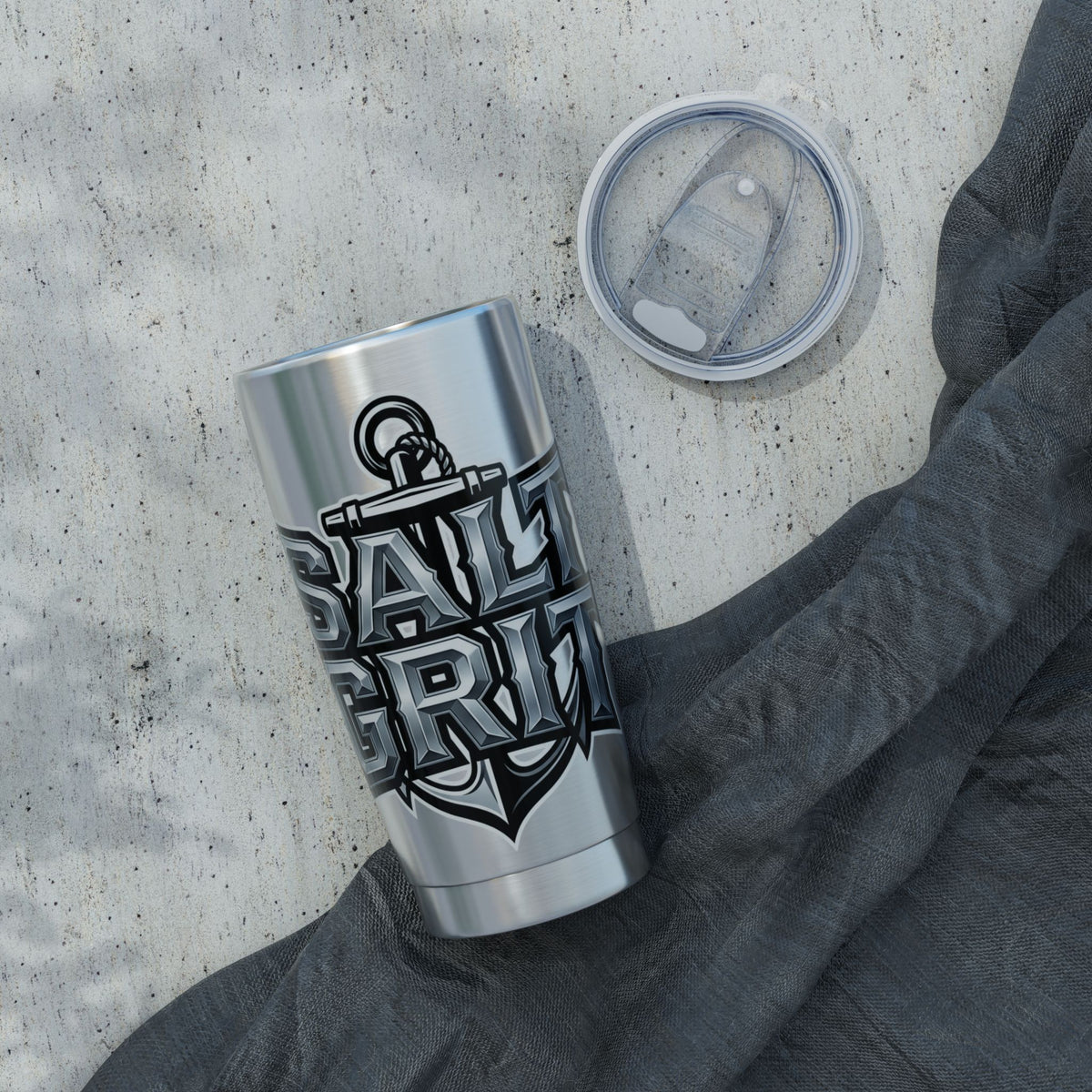 Tumbler — 'Salt & Grit' Nautical 20oz Stainless Travel Tumbler