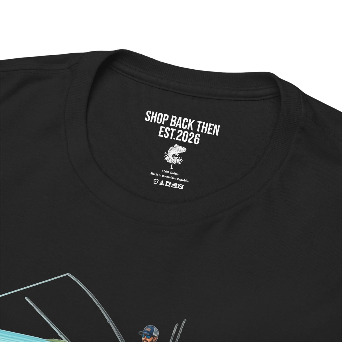 Fishing Boat Scene T‑Shirt — Vintage Underwater Trout Illustration